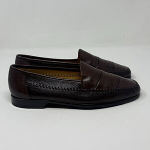 Mezlan‎ Toulon Black Leather Slip-on Dress Shoes Loafers Men’s Sz 10 Mens Mezlan Cognac Calfskin Toulon Loafer Shoes Size 10 NEW  main image 4
